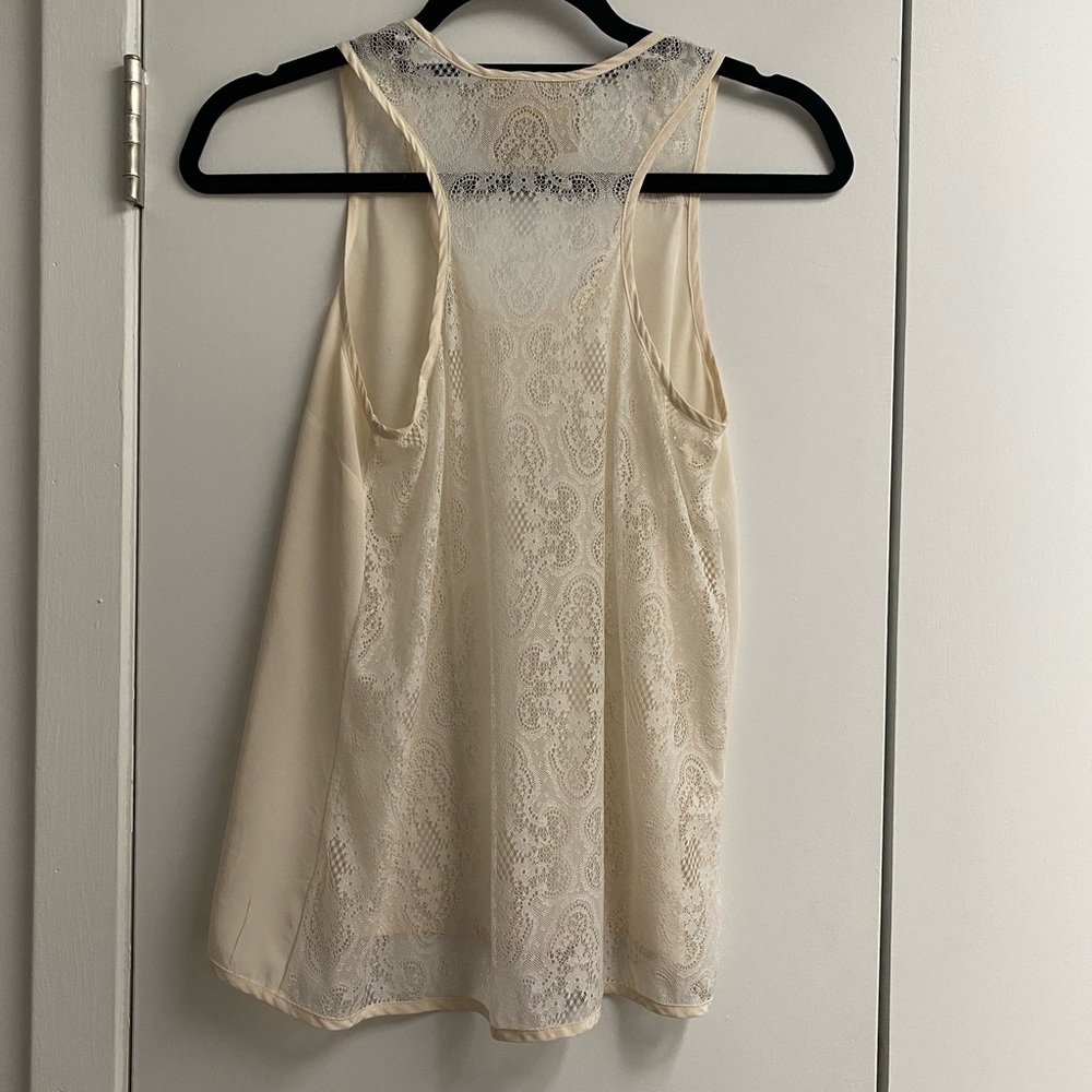 Cream Silk Racer Back Top - Picture 2 of 5